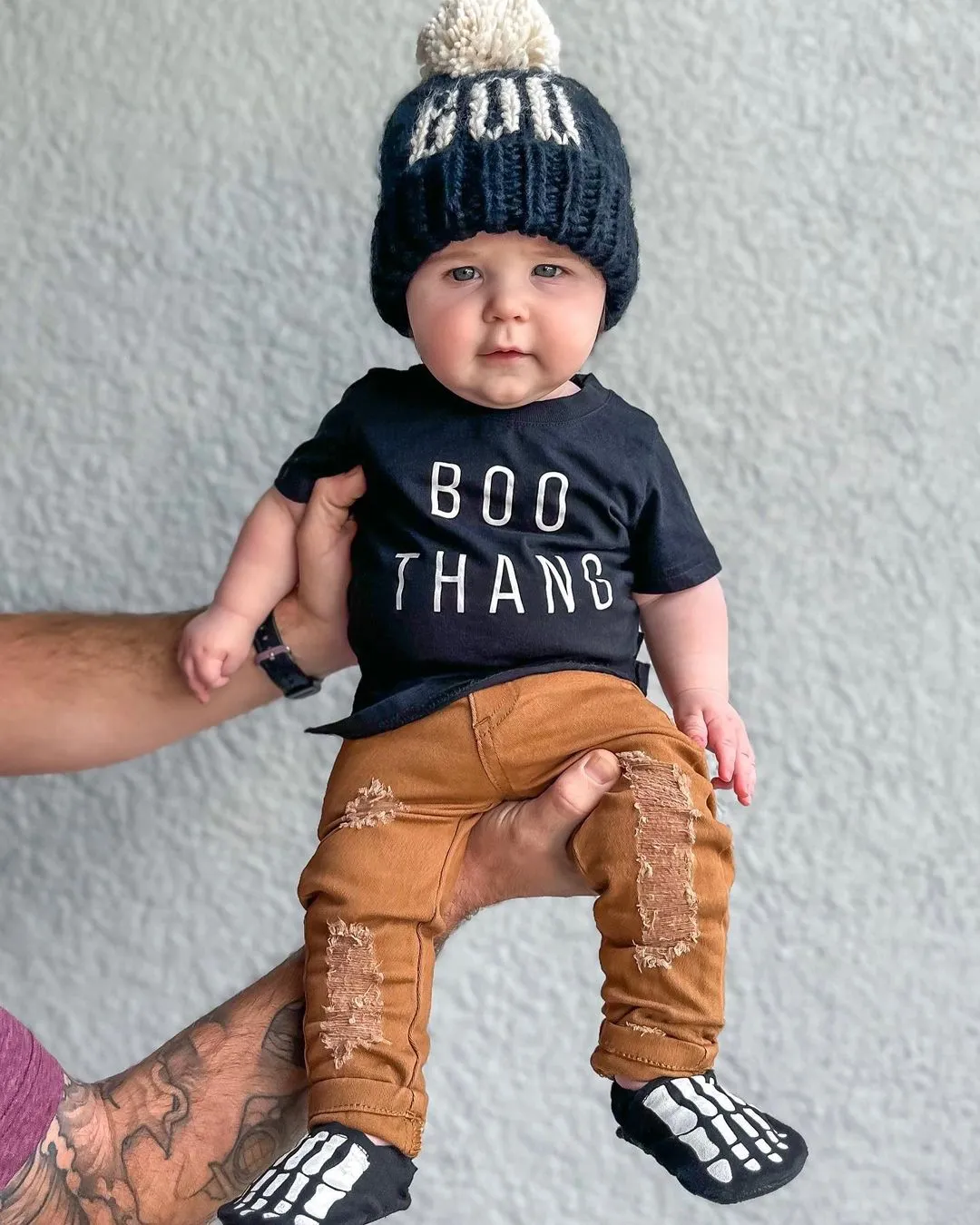 Boo Hand Knit Halloween Beanie Hat 6/24M