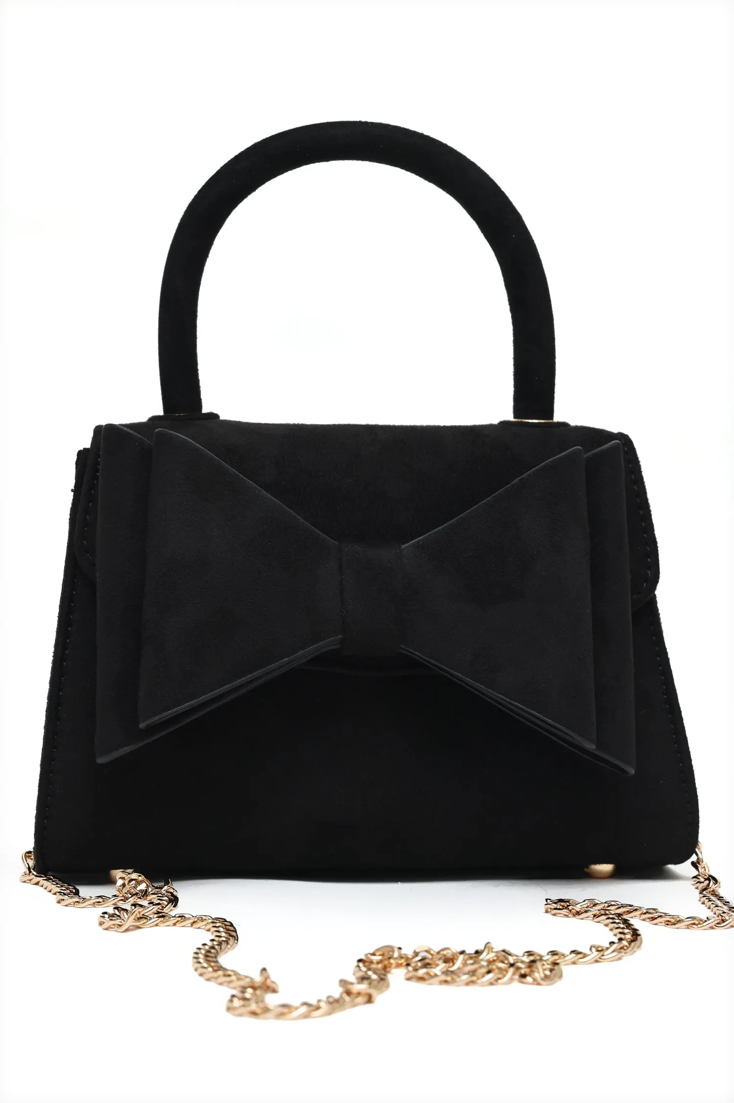 Bow Detail Leopard Bag-Black