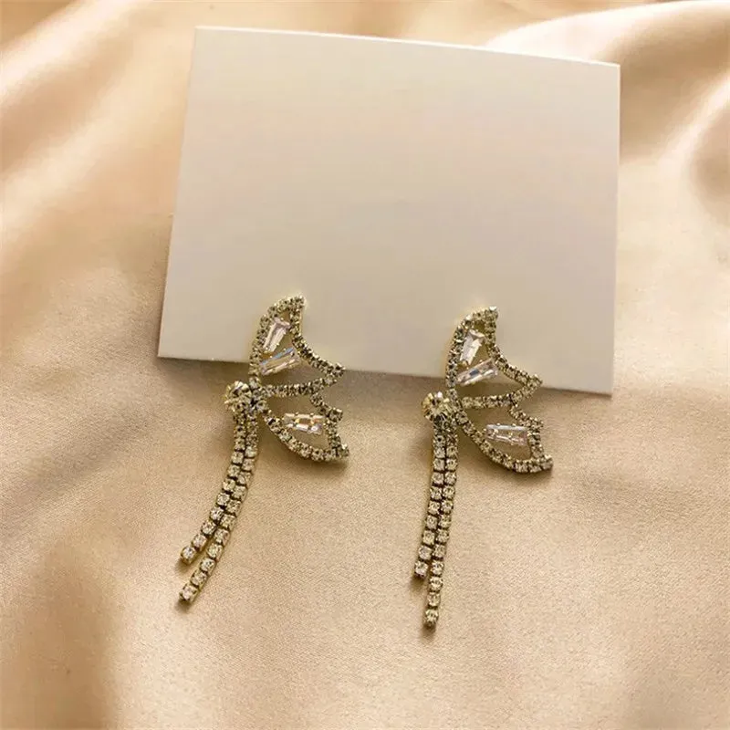 Bow Pendant Gold Plated Earrings
