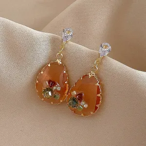 Bow Pendant Gold Plated Earrings