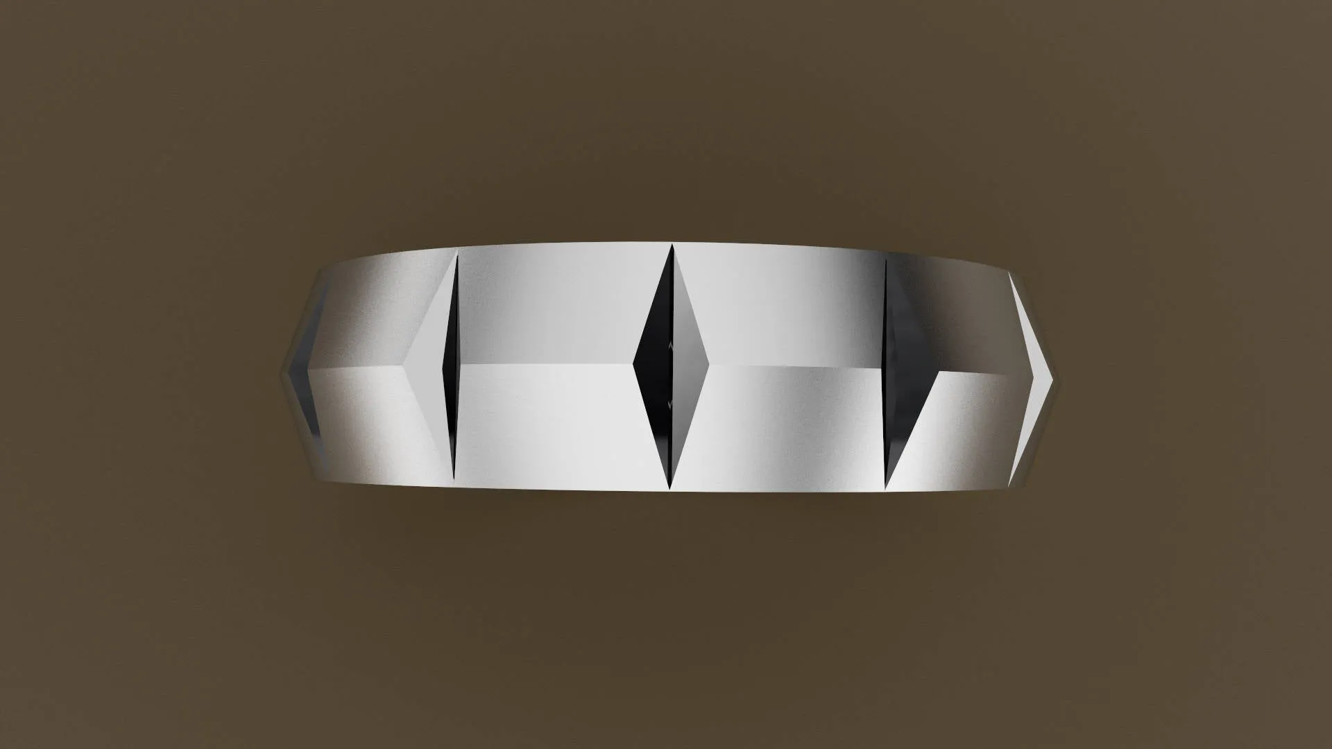 Brushed White Gold 6mm Knife Edge Segmented Wedding Band