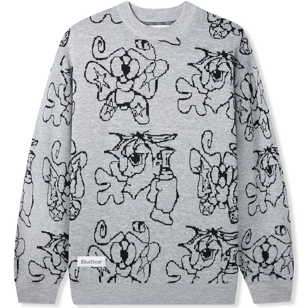 Butter Goods Spray Knit Sweater Grey