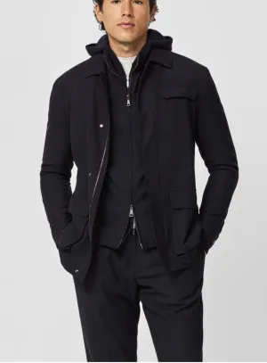 Carlo Barbera Black Wool, Lyocell & Cashmere Soft Stretch Twill