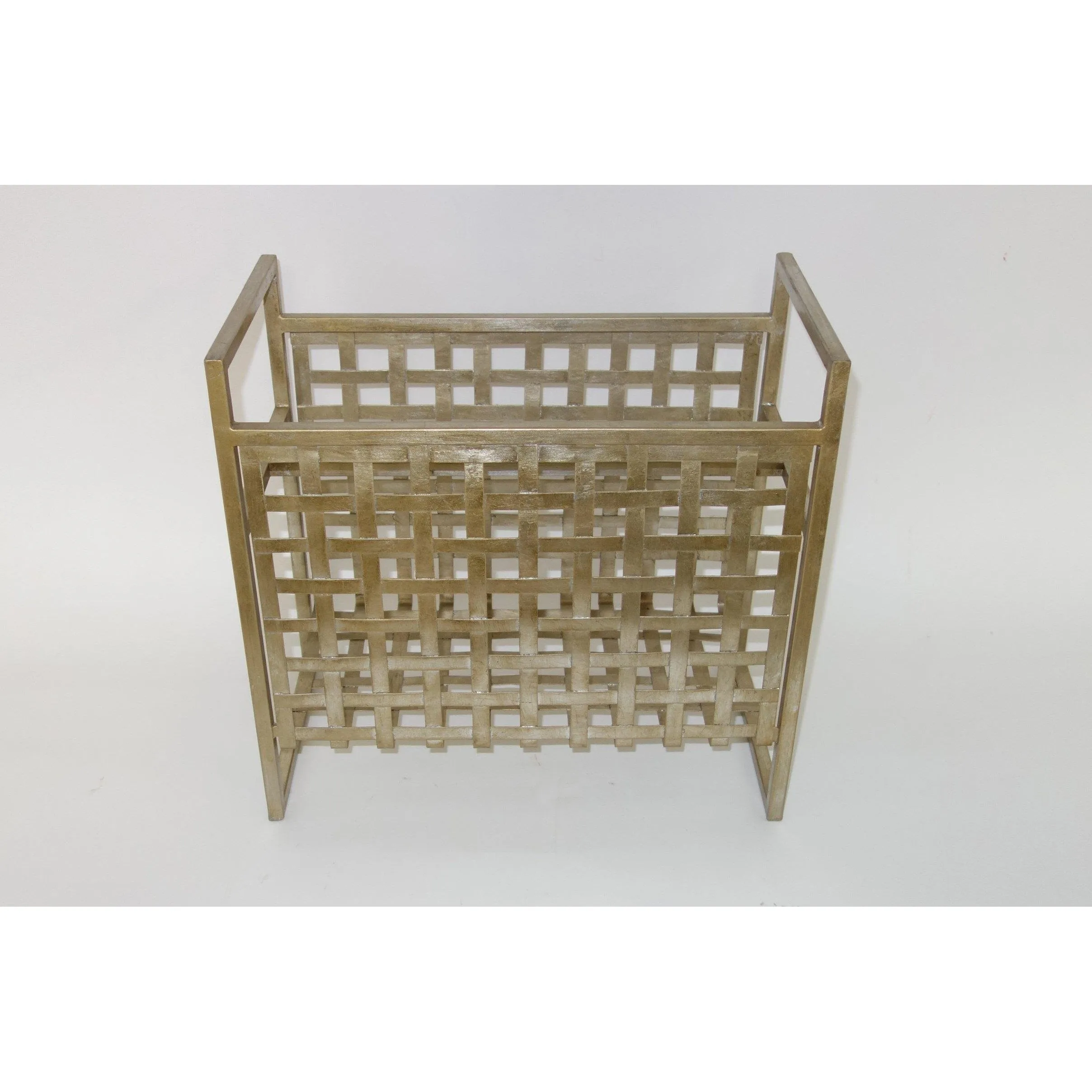 Champagne Silver Woven Magazine Holder