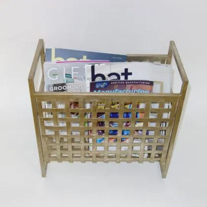 Champagne Silver Woven Magazine Holder