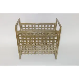Champagne Silver Woven Magazine Holder