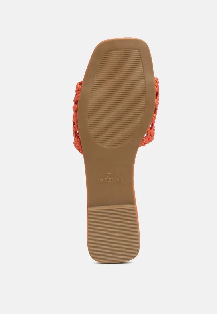 Chiara Woven Strap Slip-On Flats By Ruw