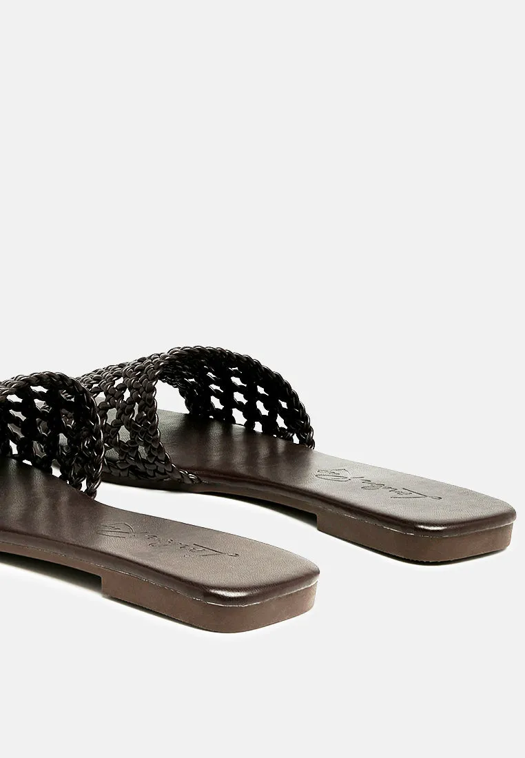 Chiara Woven Strap Slip-On Flats By Ruw