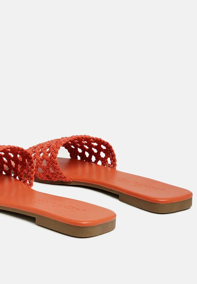 Chiara Woven Strap Slip-On Flats By Ruw