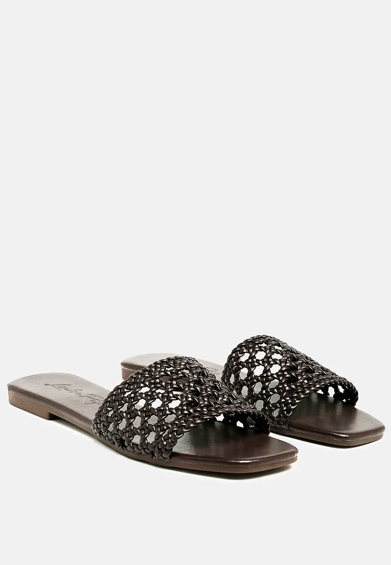 Chiara Woven Strap Slip-On Flats By Ruw