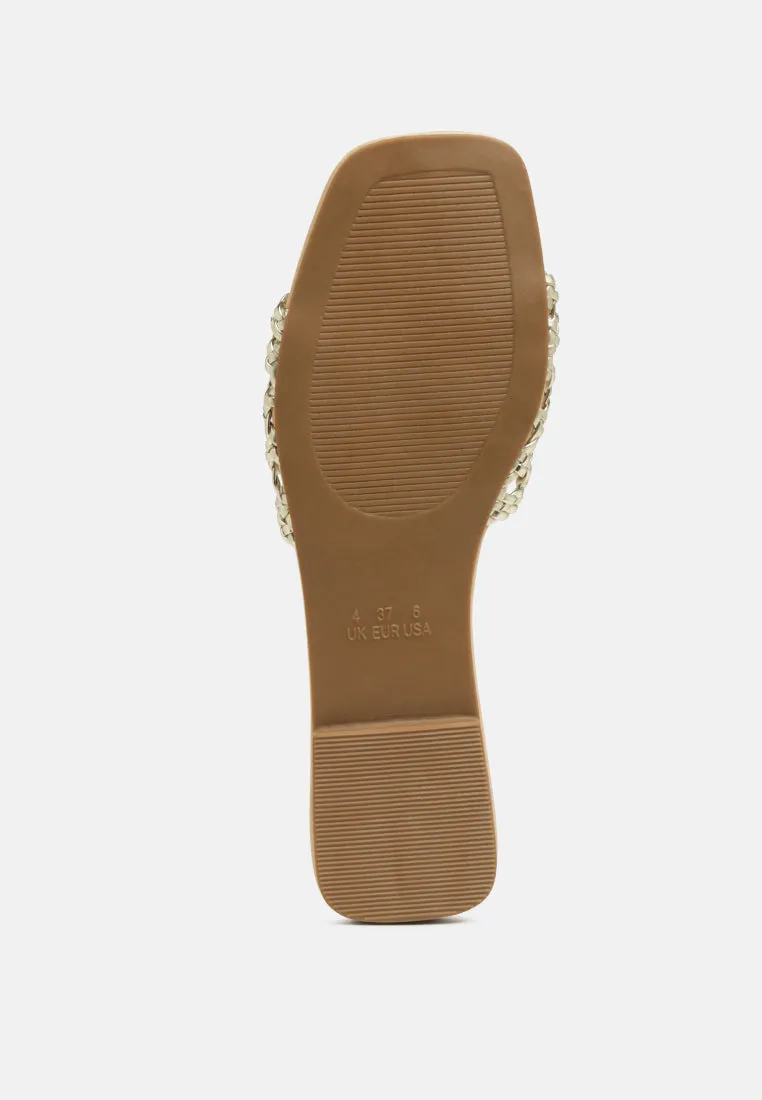 Chiara Woven Strap Slip-On Flats By Ruw