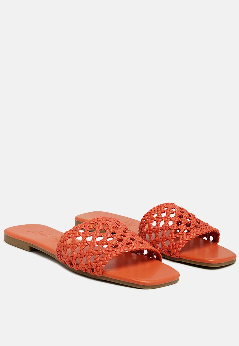 Chiara Woven Strap Slip-On Flats By Ruw