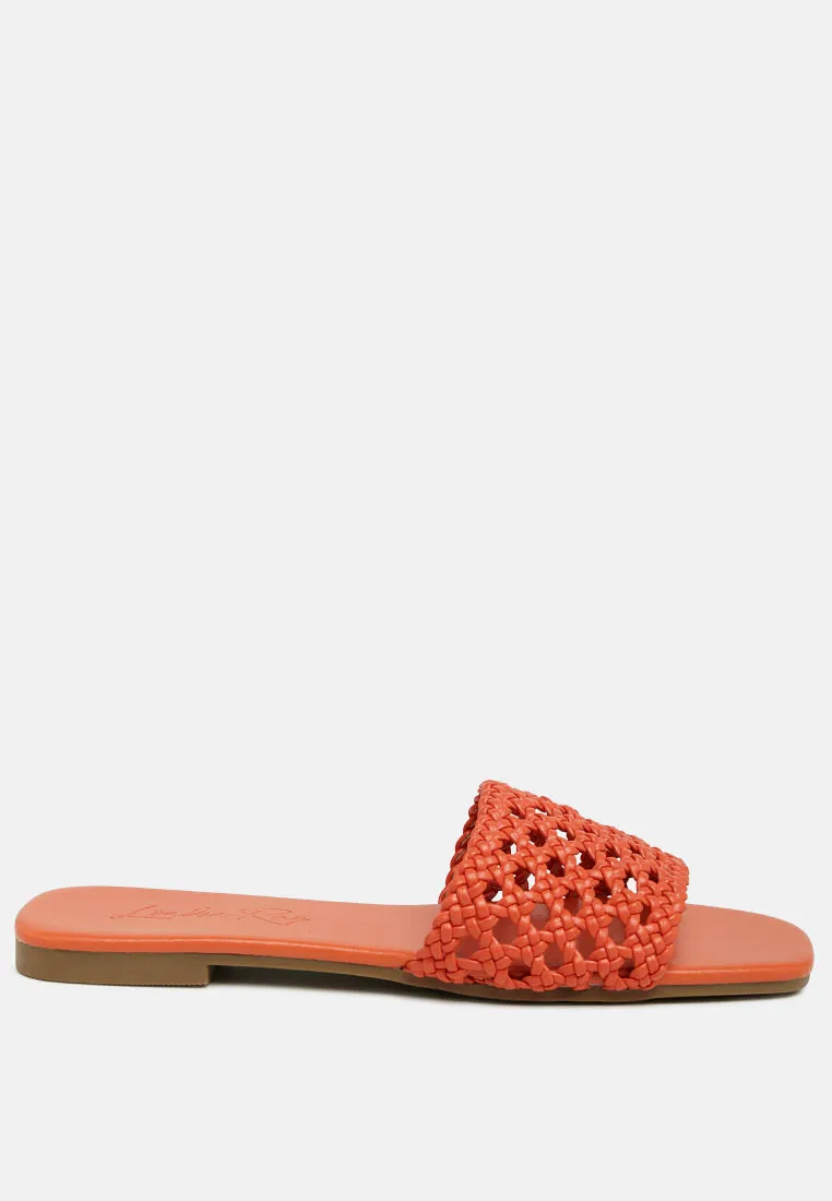 Chiara Woven Strap Slip-On Flats By Ruw