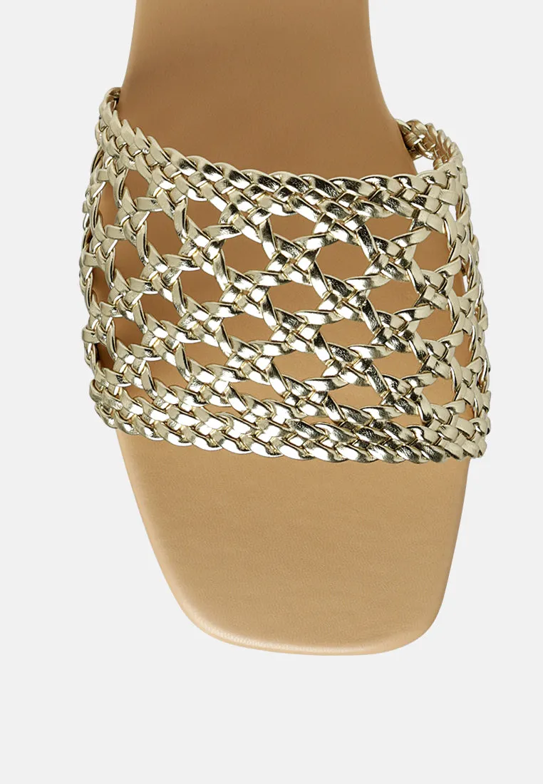 Chiara Woven Strap Slip-On Flats By Ruw