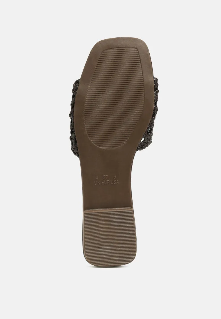 Chiara Woven Strap Slip-On Flats By Ruw