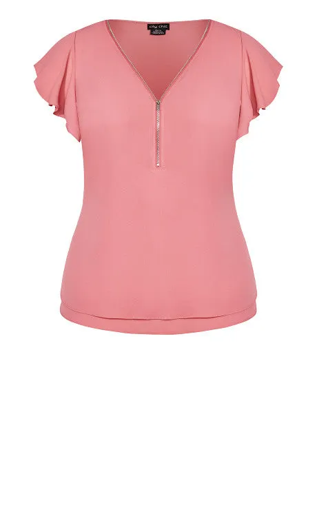 Citi Chic Zip Fling Top - Various Colours