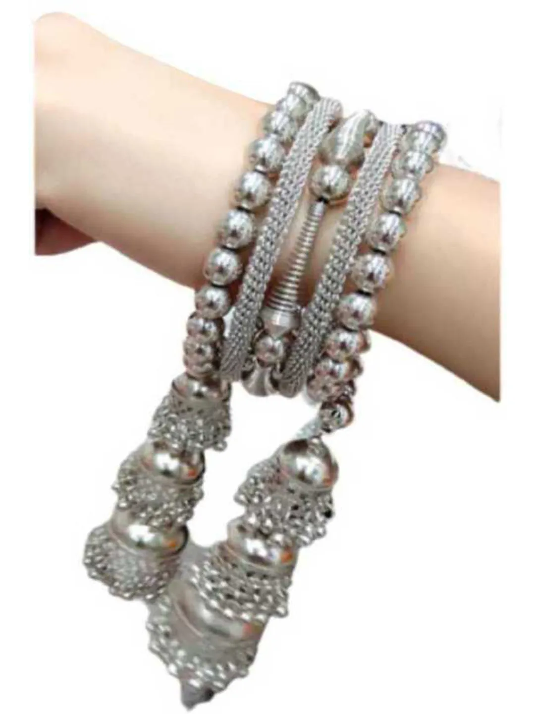 Combo of 2 Bangle Bracelet with Multicolor Beads Jhumki