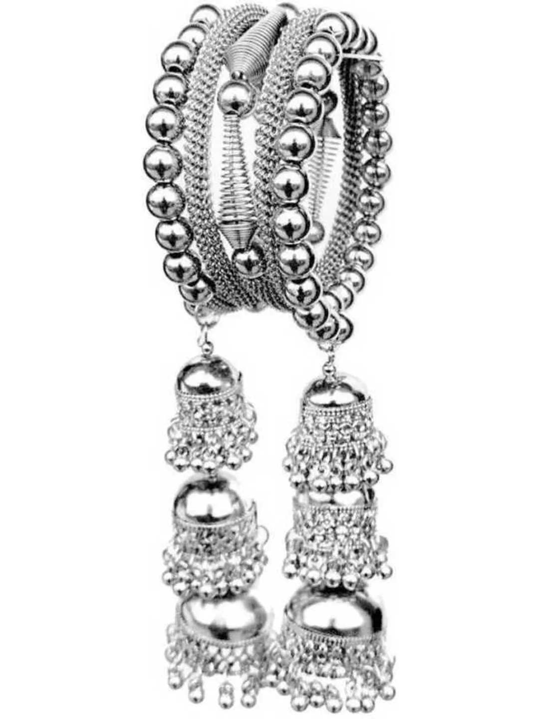 Combo of 2 Bangle Bracelet with Multicolor Beads Jhumki