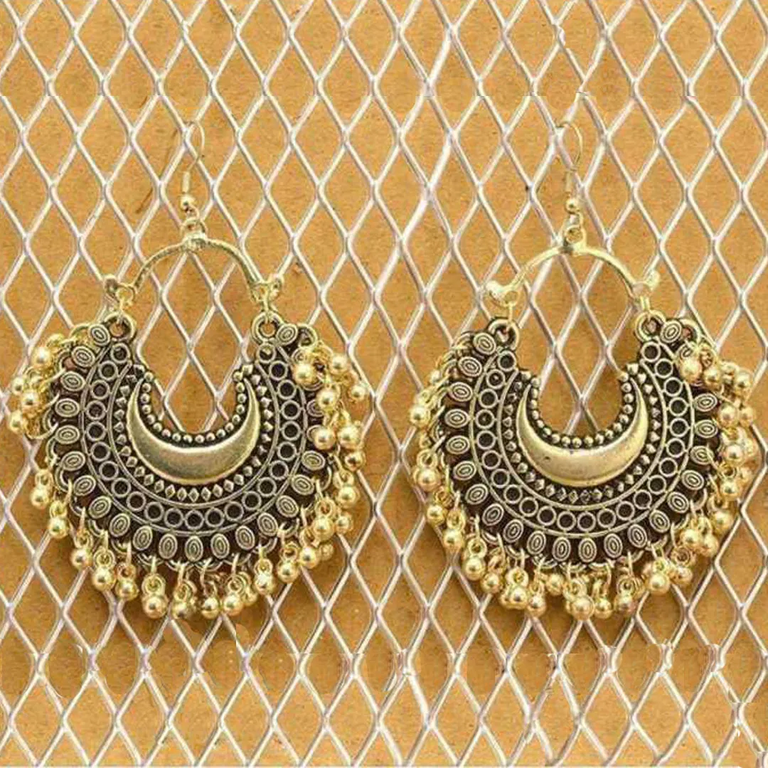Combo of 2 Golden Chandbali and Mirror Stud Jhumki