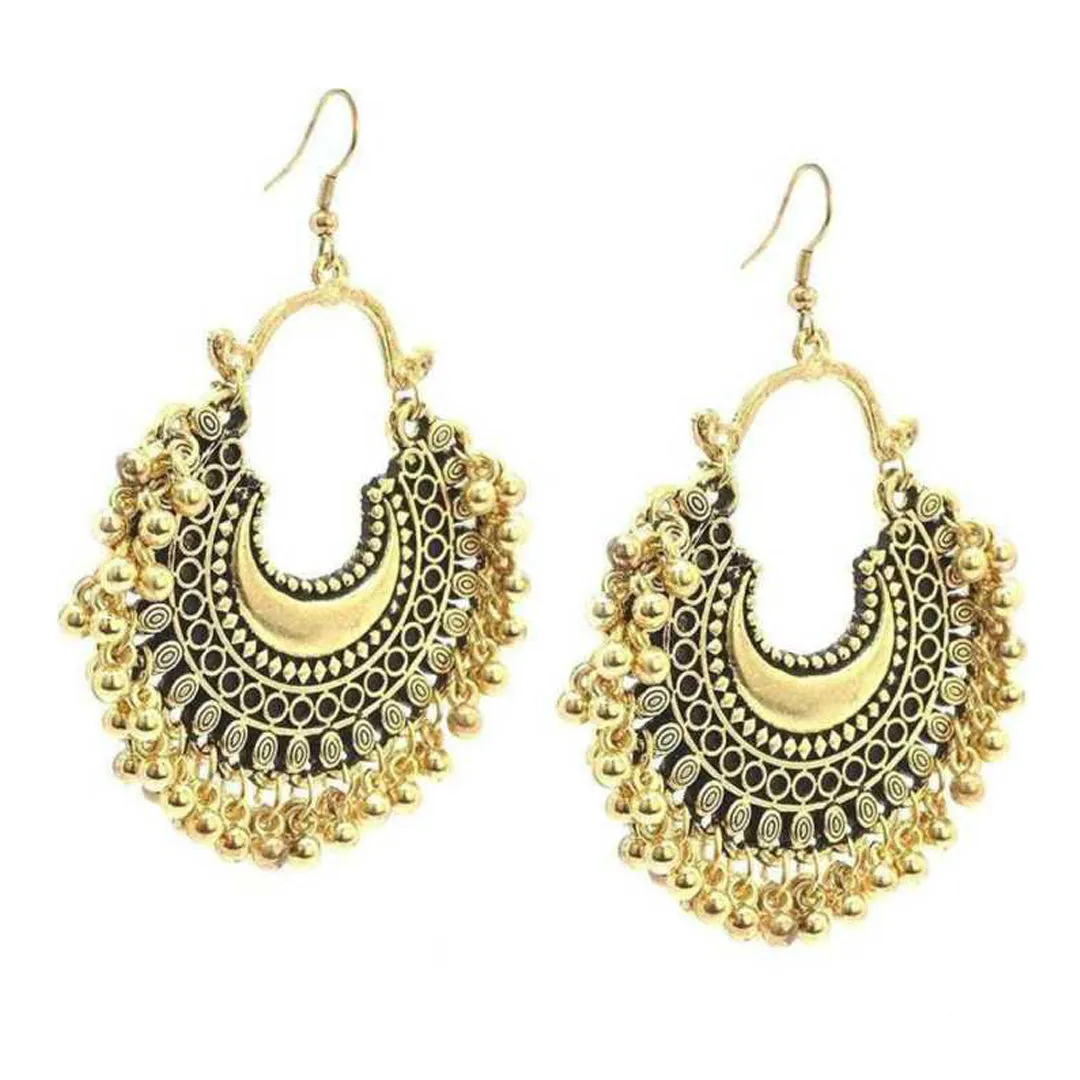 Combo of 2 Golden Chandbali and Mirror Stud Jhumki