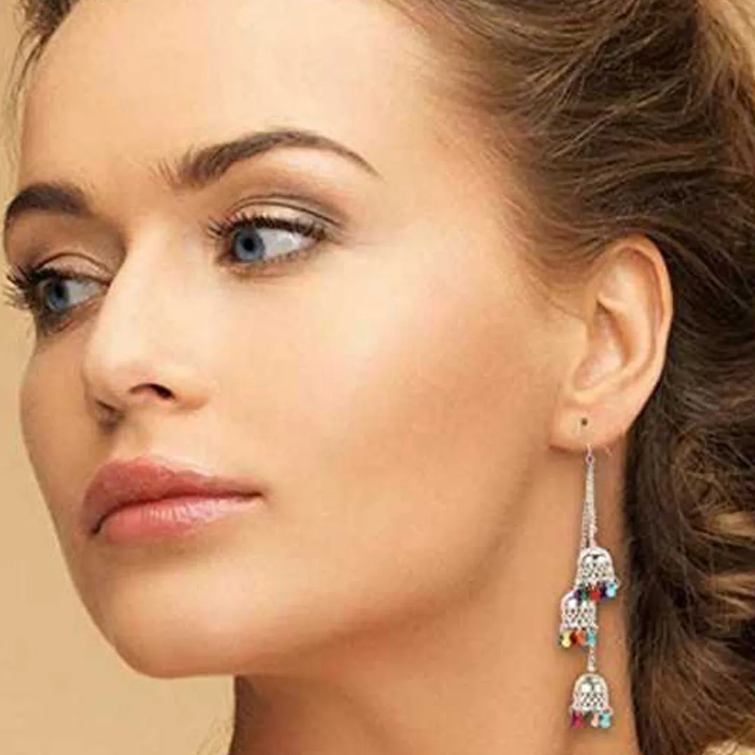 Combo of 2 Peacock Jhumka and Ghungroo Earrings