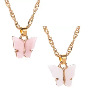 Combo of 2 White and Pink Mariposa Pendant