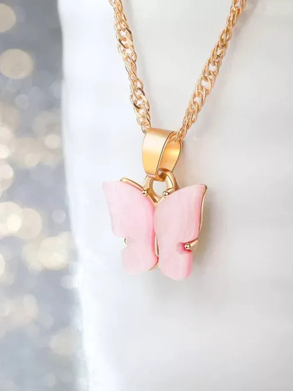 Combo of 2 White and Pink Mariposa Pendant