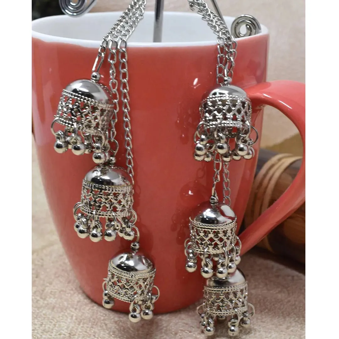 Combo Of 3 Pair Chandbali Mirror and Layered Jhumki