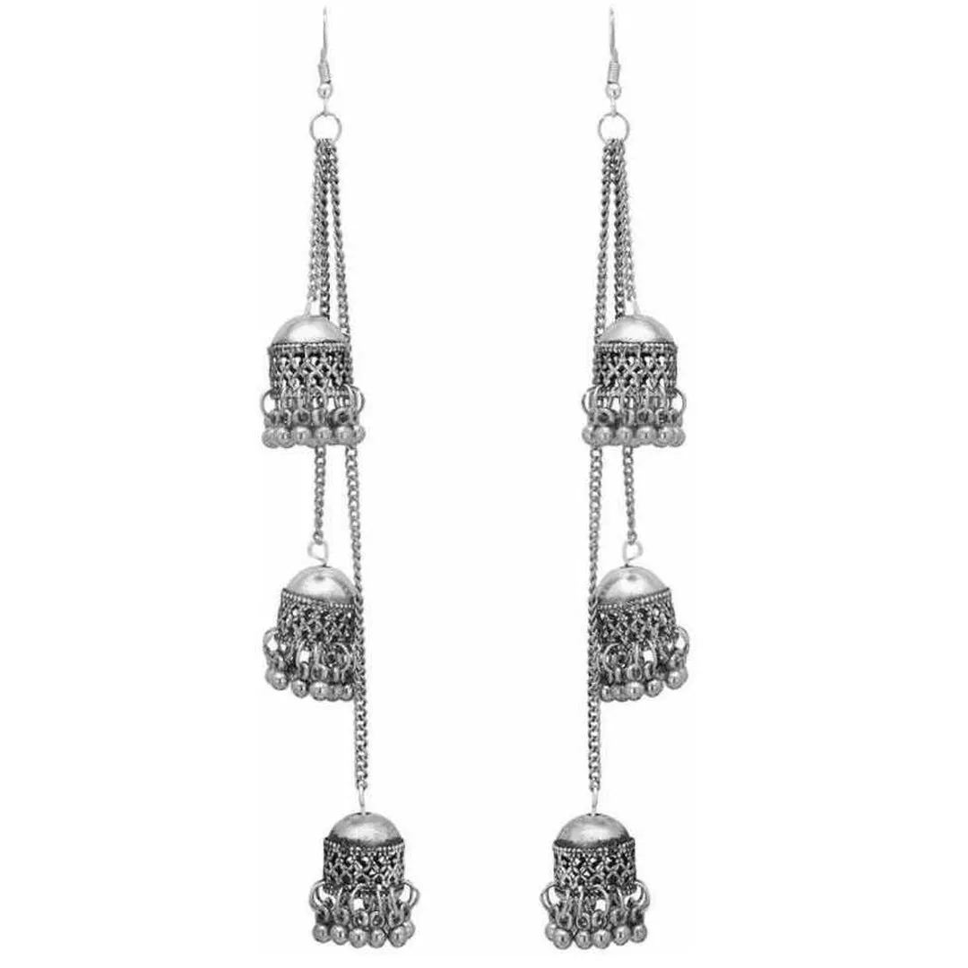 Combo Of 3 Pair Chandbali Mirror and Layered Jhumki