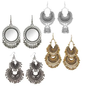 Combo of 4 Layered Beads Chandbali Jhumki
