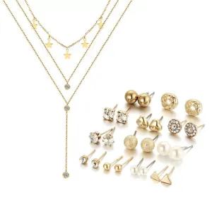 Combo Of Earth Heart Pendant With Earring Set