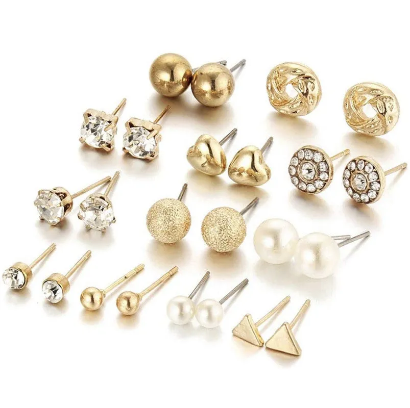 Combo Of Studded Heart Pendant  With Earring Set
