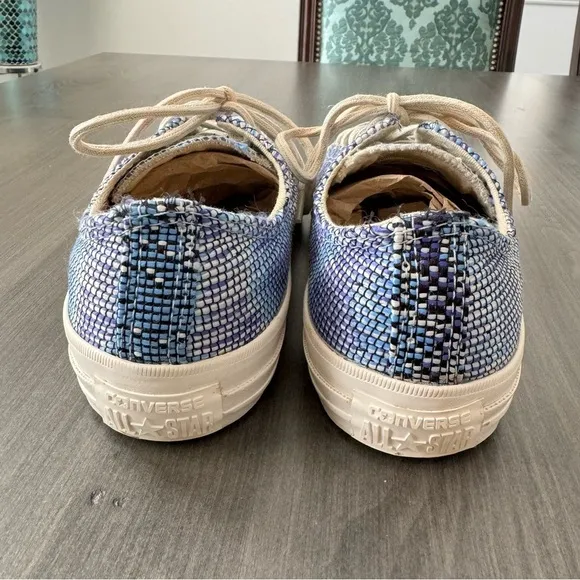 Converse All Star Basket Weave OX Monte Blue Multi women sneakers shoes size 7.5