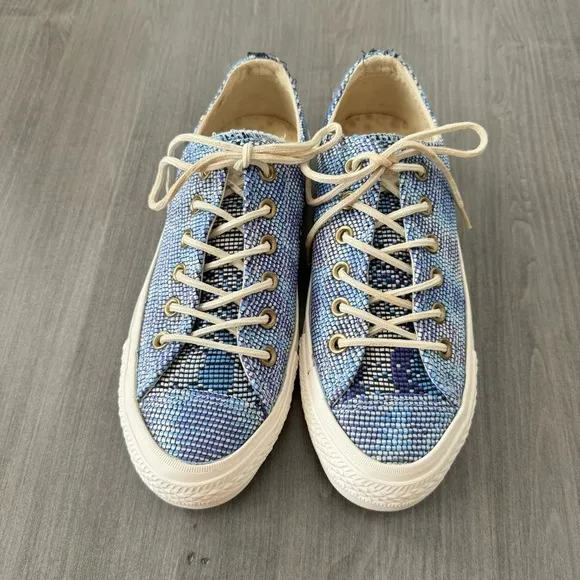 Converse All Star Basket Weave OX Monte Blue Multi women sneakers shoes size 7.5