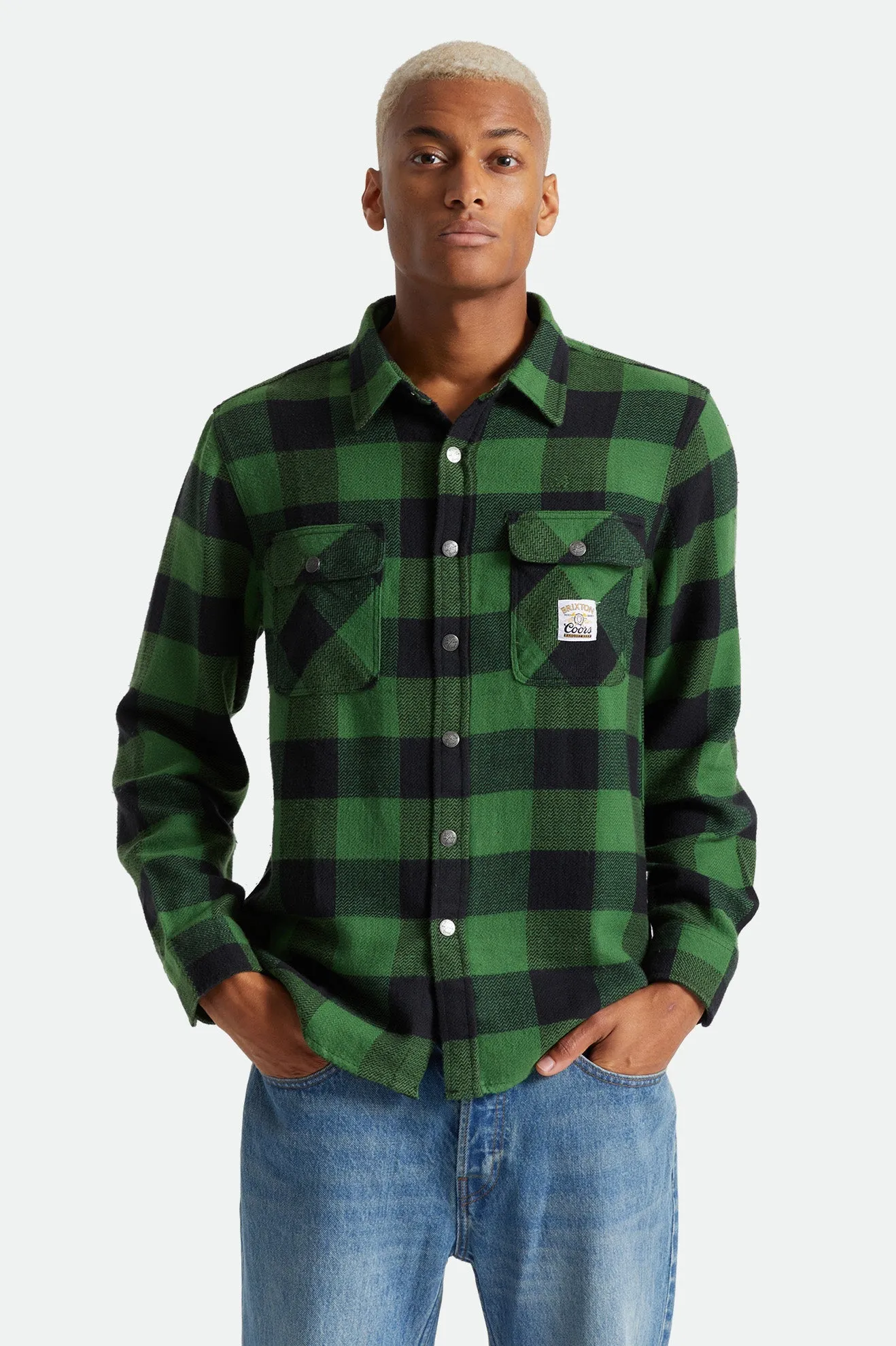 Coors Protect Our West Bowery L/S Flannel - Pine Green