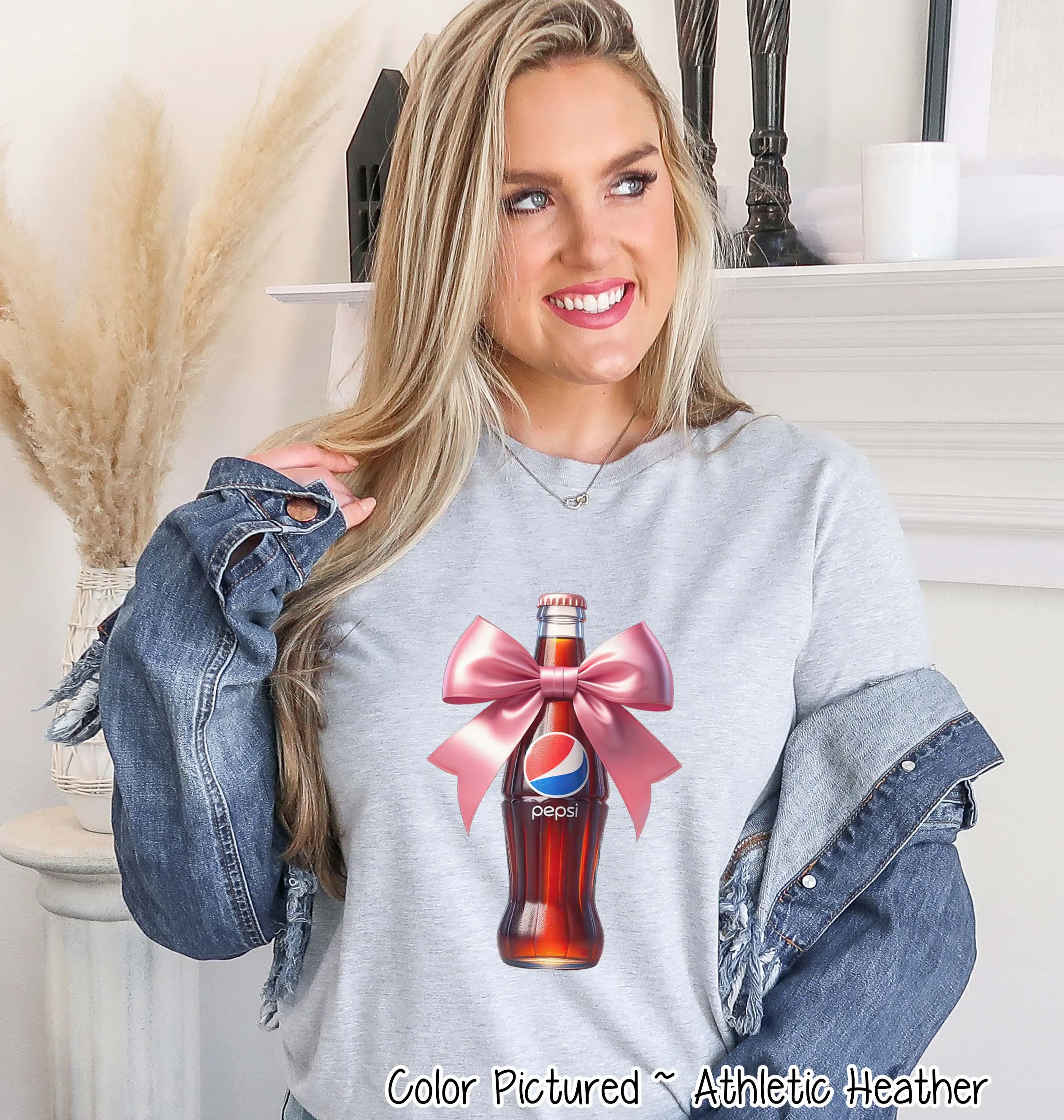 Coquette Pink Bow Pepsi Trendy Soda Tee and Sweatshirt