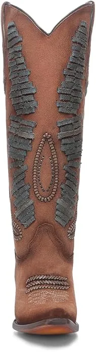 CORRAL LADIE'S COGNAC DENIM WOVEN TALL TOP WESTERN BOOTS A4754