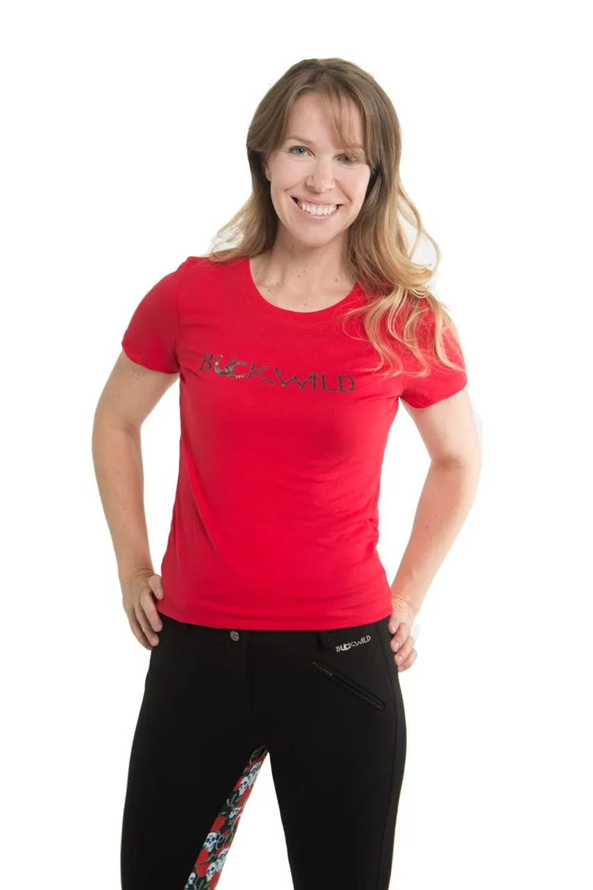 Curvy Mare | High-Waist Breech | Black   Skulls Roses | No Side Phone Pocket