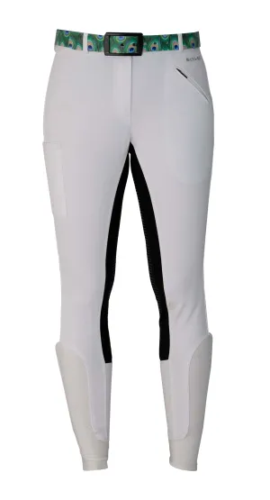 Curvy Mare | High-Waist Breech | White   Black | Side Pocket