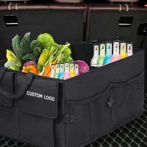 Custom Logo Car Trunk Organizer, Fit with Audi S line, Foldable Car Trunk Storage Box, Storage Bag, Waterproof, Dust-proof, Stain-Resistant