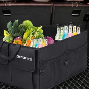 Custom Text For Car Trunk Organizer, Compatible with All Cars, Foldable Car Trunk Storage Box, Storage Bag, Waterproof, Dust-proof, Stain-Resistant CC12997