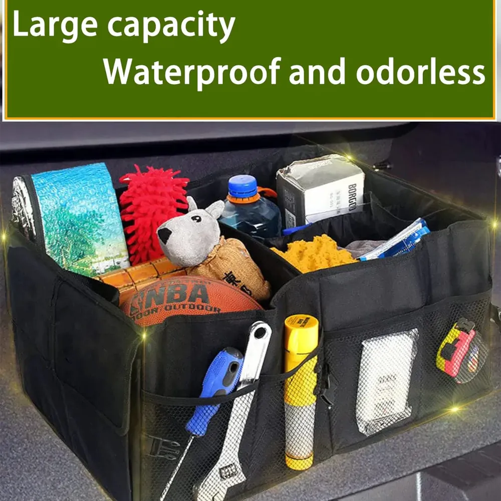 Custom Text For Car Trunk Organizer, Compatible with All Cars, Foldable Car Trunk Storage Box, Storage Bag, Waterproof, Dust-proof, Stain-Resistant CC12997