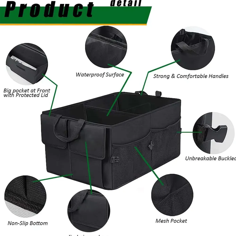 Custom Text For Car Trunk Organizer, Compatible with All Cars, Foldable Car Trunk Storage Box, Storage Bag, Waterproof, Dust-proof, Stain-Resistant MG12997