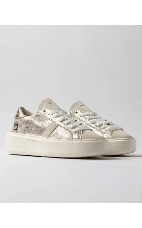 DATE - Hill Platform Sneaker in Stardust Platinum
