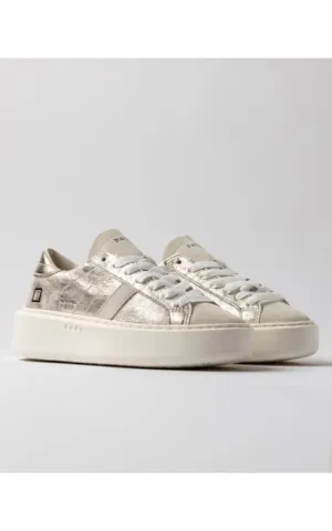 DATE - Hill Platform Sneaker in Stardust Platinum