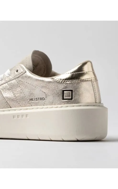 DATE - Hill Platform Sneaker in Stardust Platinum