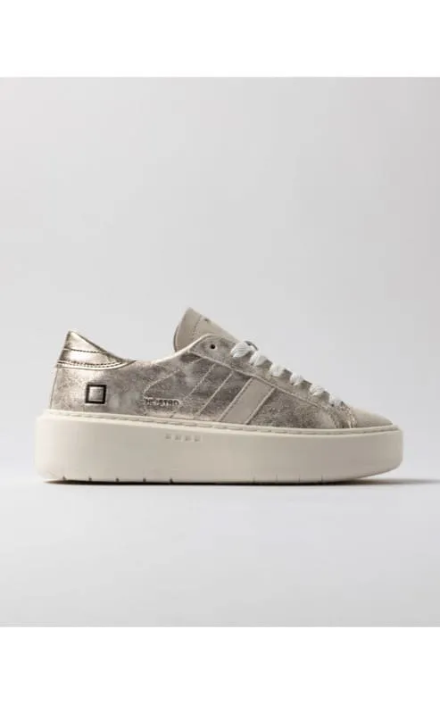 DATE - Hill Platform Sneaker in Stardust Platinum