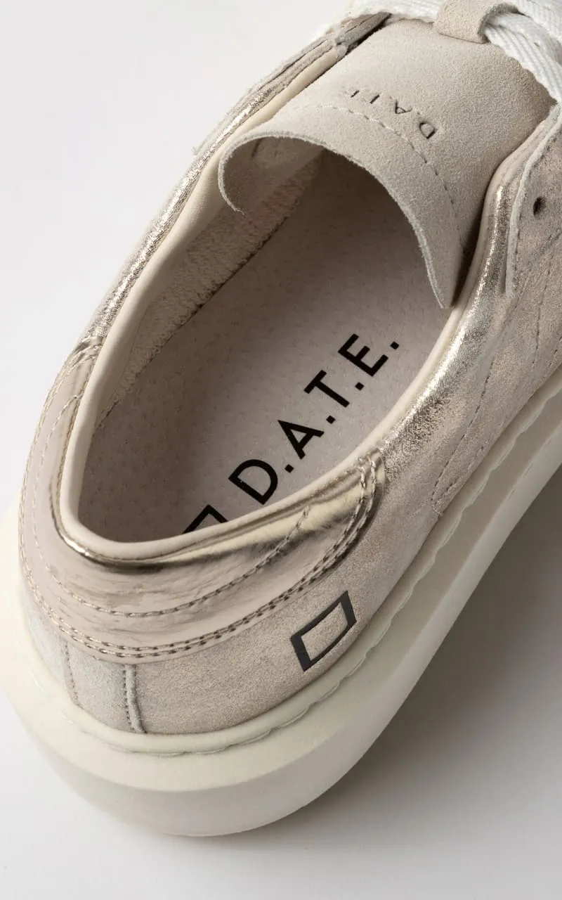 DATE - Hill Platform Sneaker in Stardust Platinum