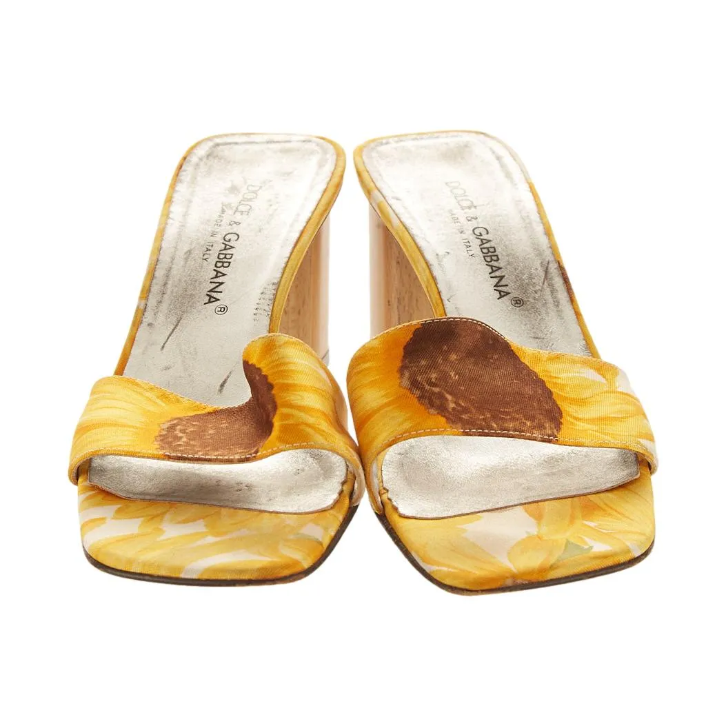 Dolce & Gabbana Sunflower Kitten Heels