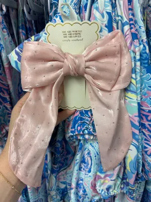 Dotted Pink Hair Bow by Simply Southern